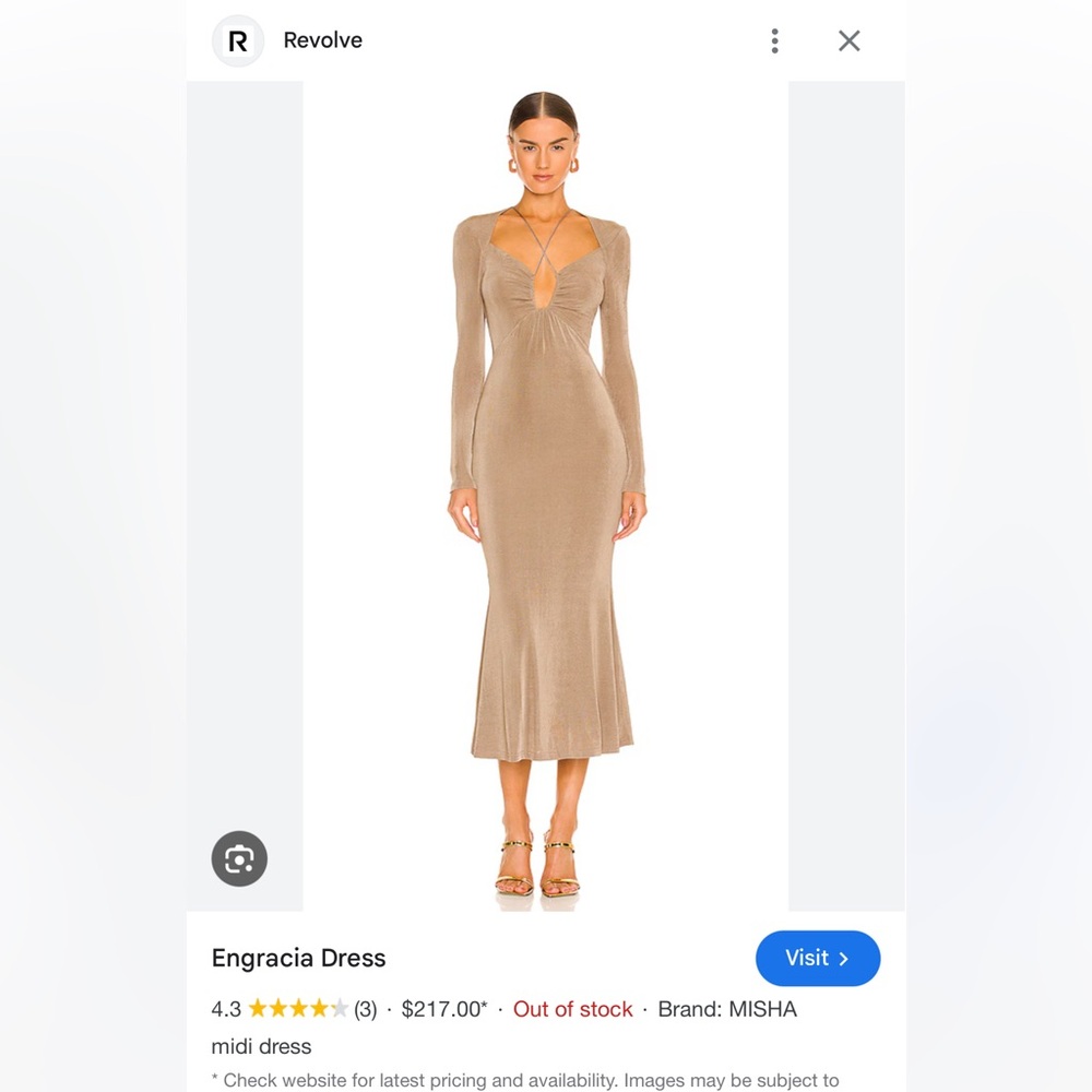 Misha Engracia Dress - Khaki US size 2